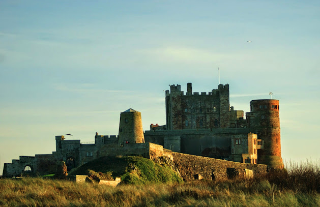 Bamburgh Castle in the late December Northumbrian sunshine