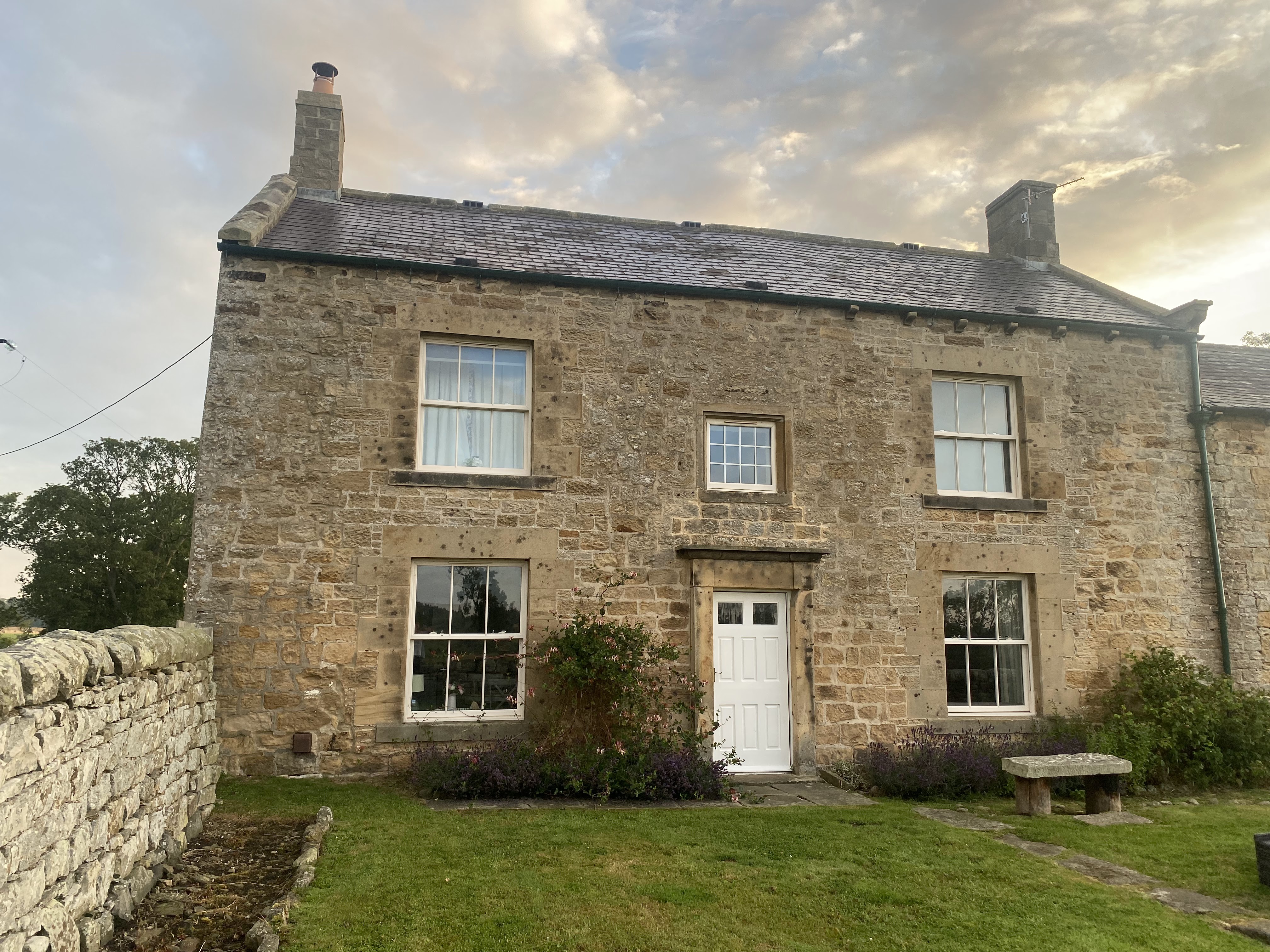 Staying in a Northumberland Farmhouse surrounded by fields and Ash trees