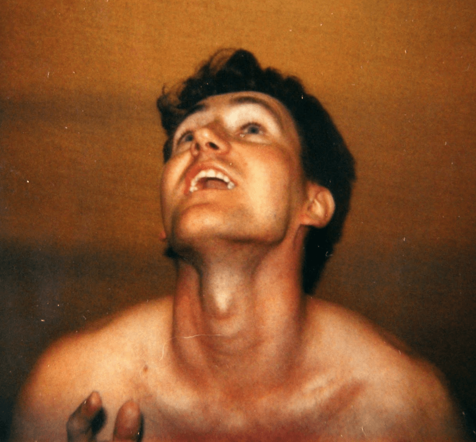 The author in the 1980s posing for a sketch. 