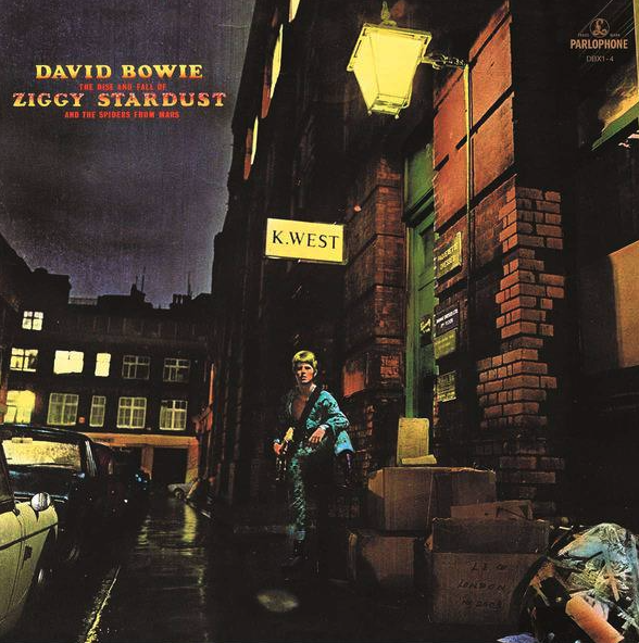 Album cover to David Bowie The Rise and Fall of Ziggy Stardust and the Spiders from Mars. 
