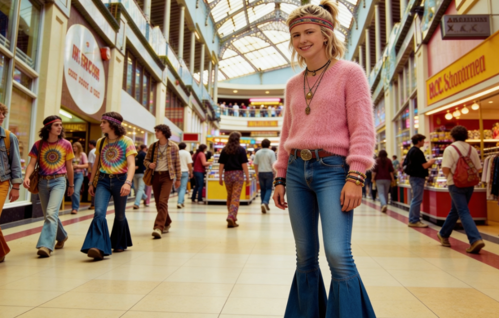 An AI imagined photo of a 1970s teen in an arcade 