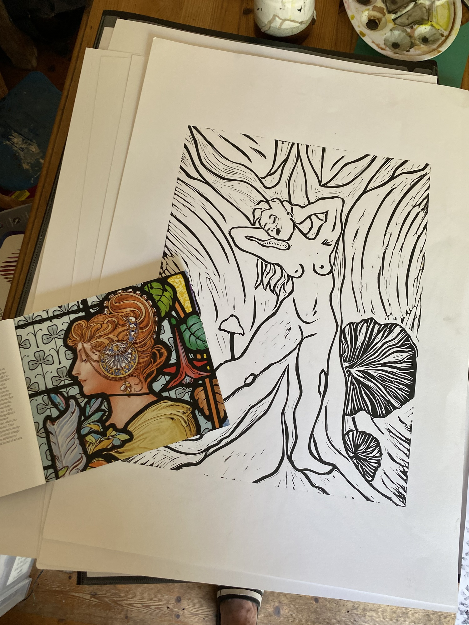 Relief Printing and Chine Collé: Castles, Trees and the Human Figure